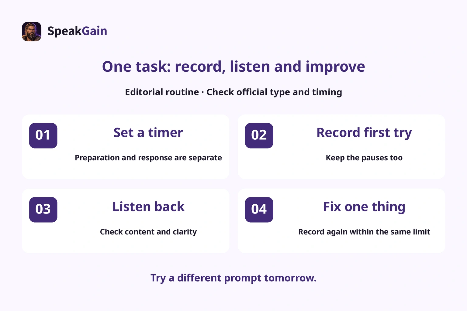 An editorial routine: time the task, record the first attempt and make one repair.