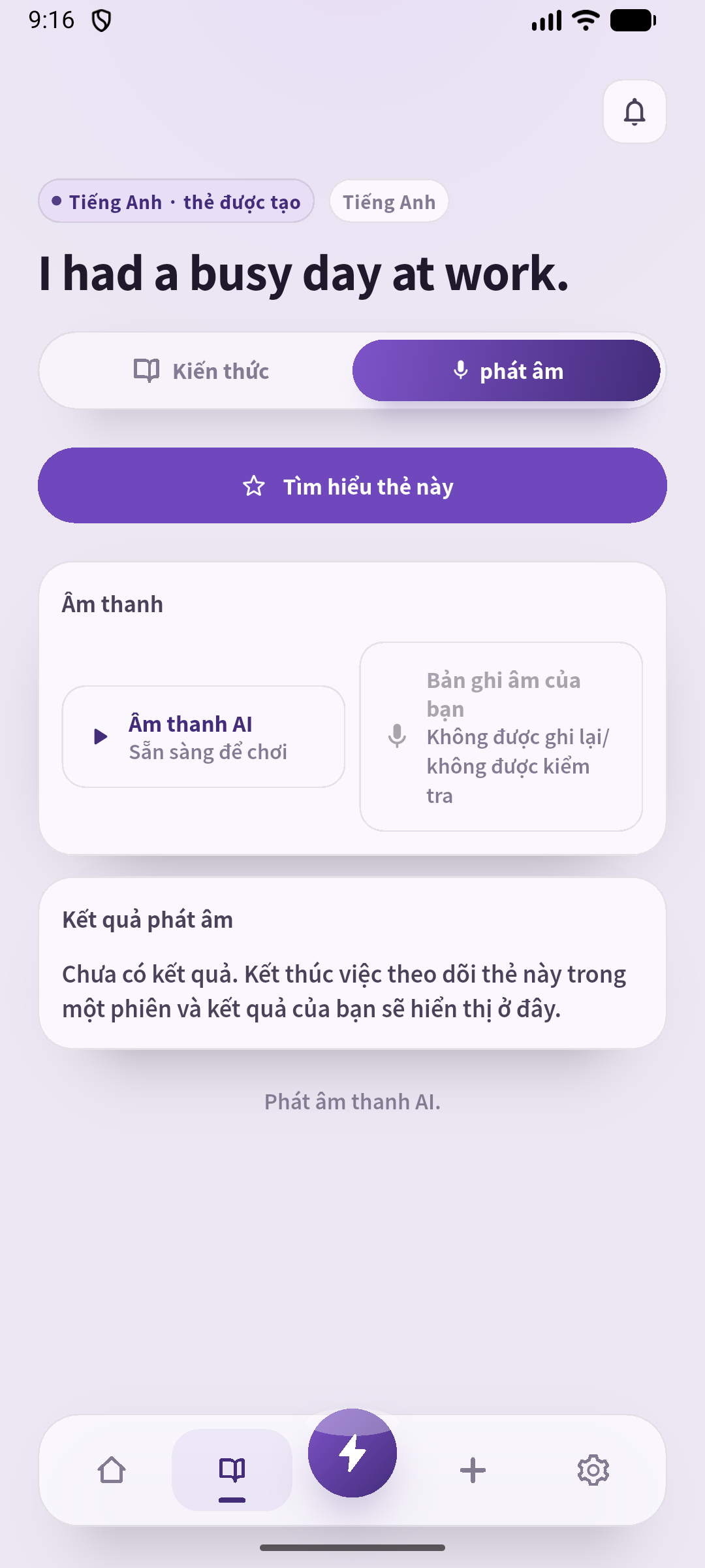 Câu đã lưu và âm thanh Viking trong thẻ phát âm tiếng Việt.
