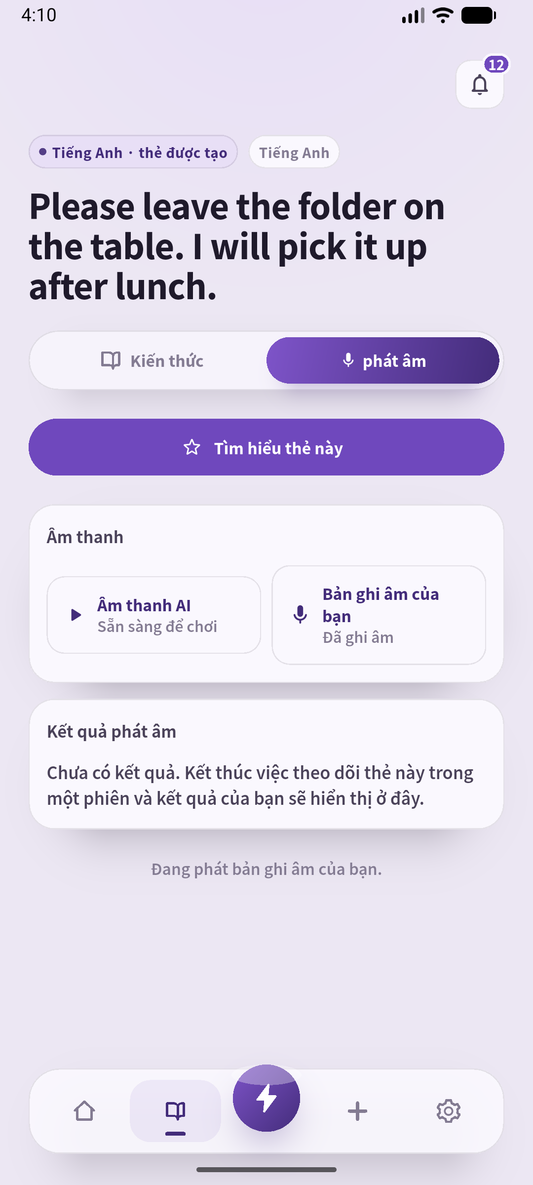 SpeakGain phát bản thu đã lưu