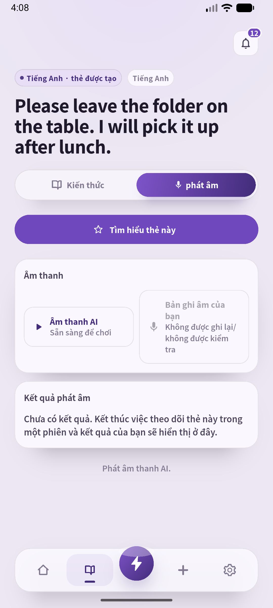 SpeakGain phát mẫu của hai câu luyện