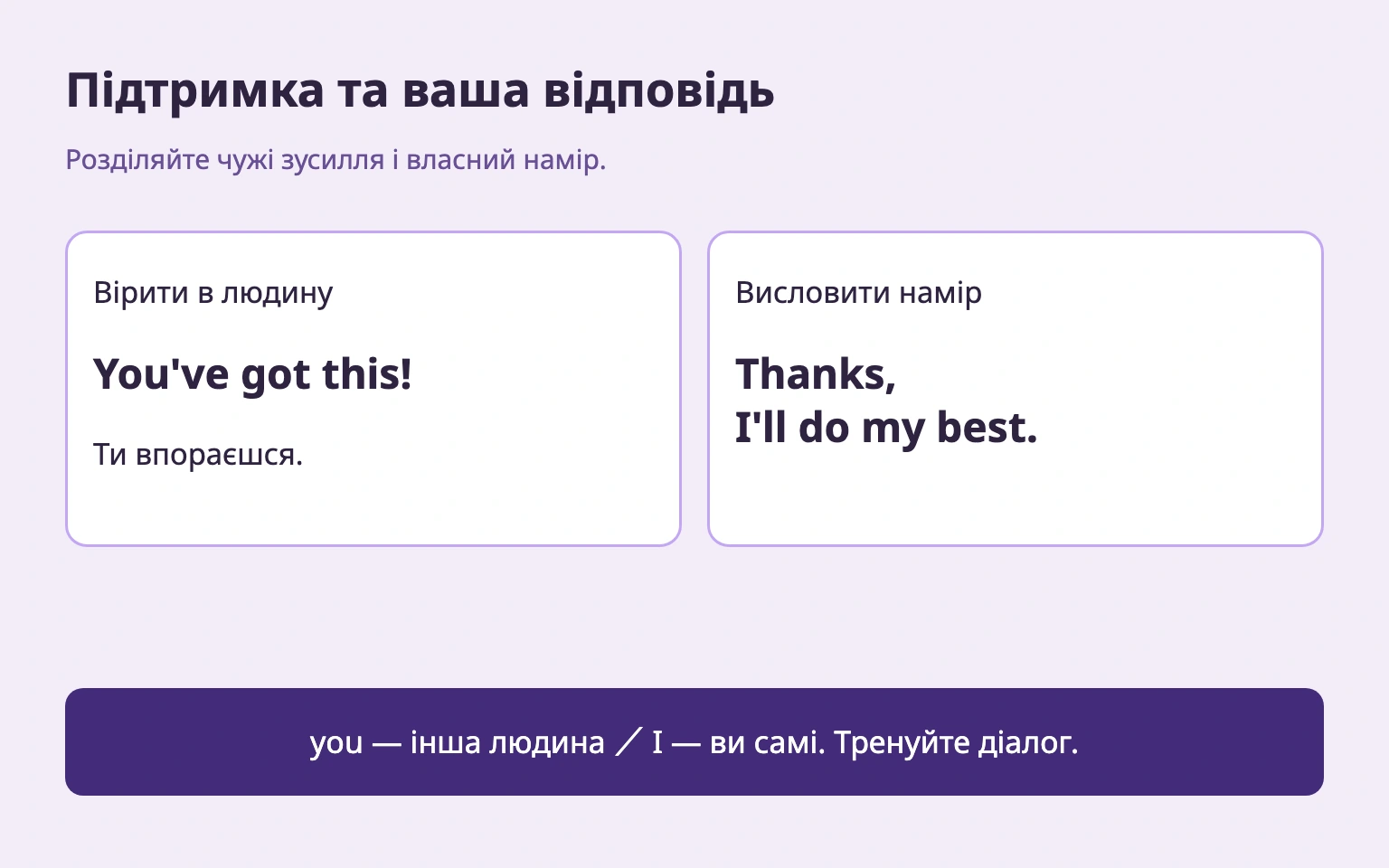 Підтримка іншого та власний намір