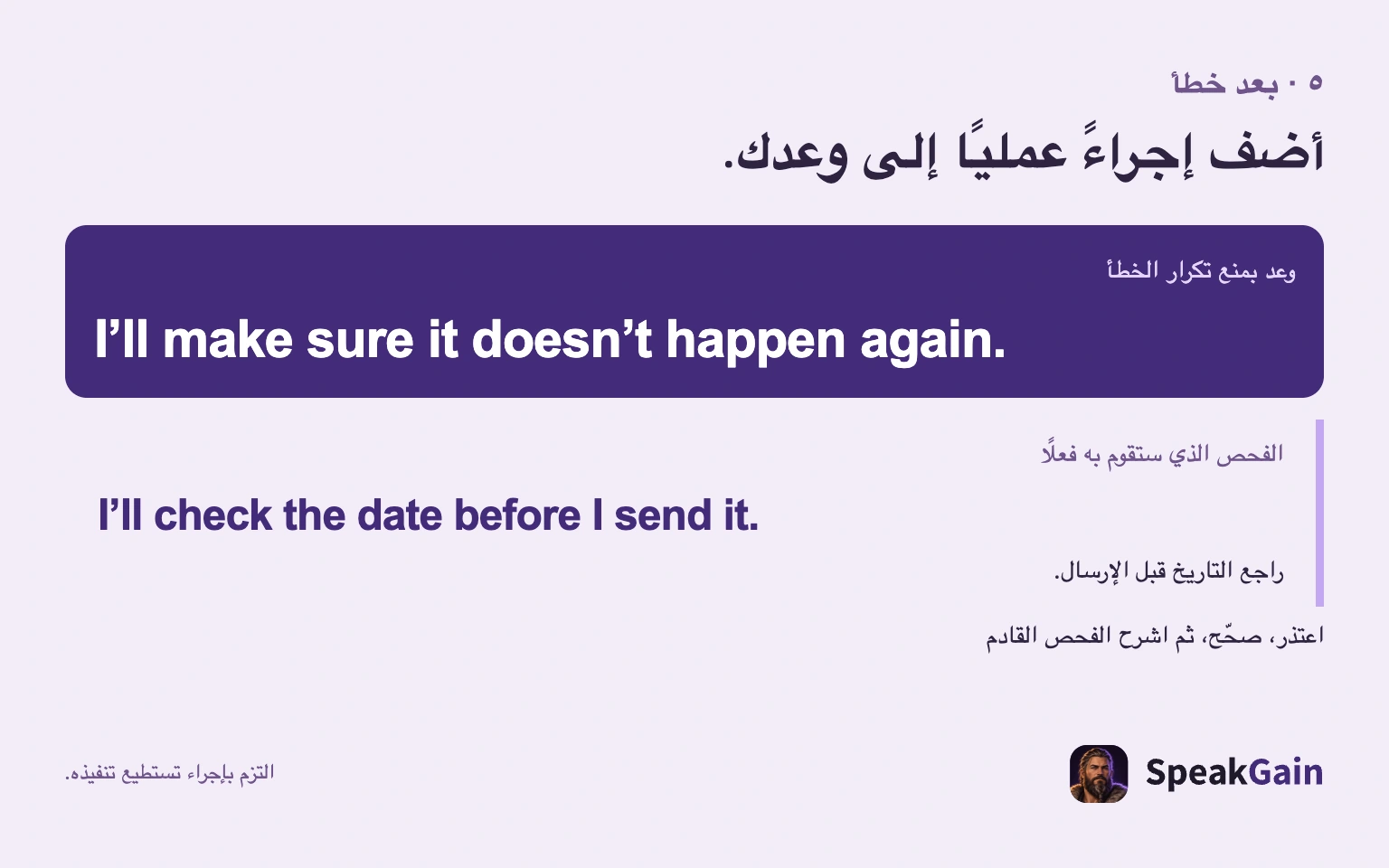 وعد بمنع التكرار يتبعه إجراء مراجعة التاريخ قبل الإرسال