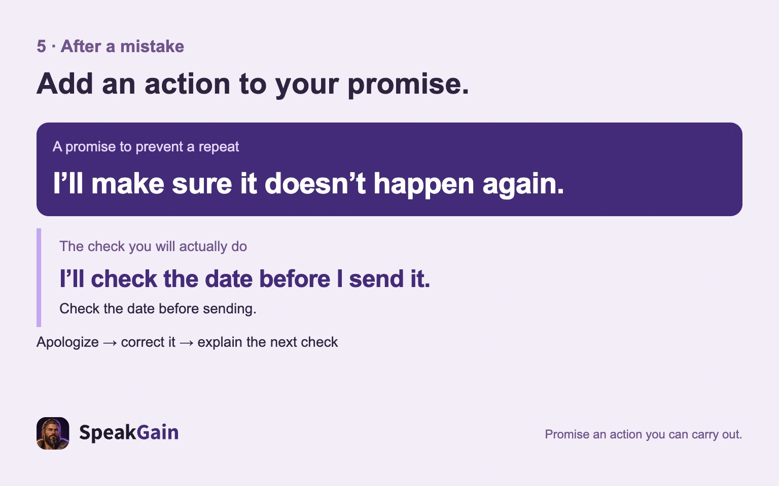 A promise to prevent a repeat followed by checking the date before sending.