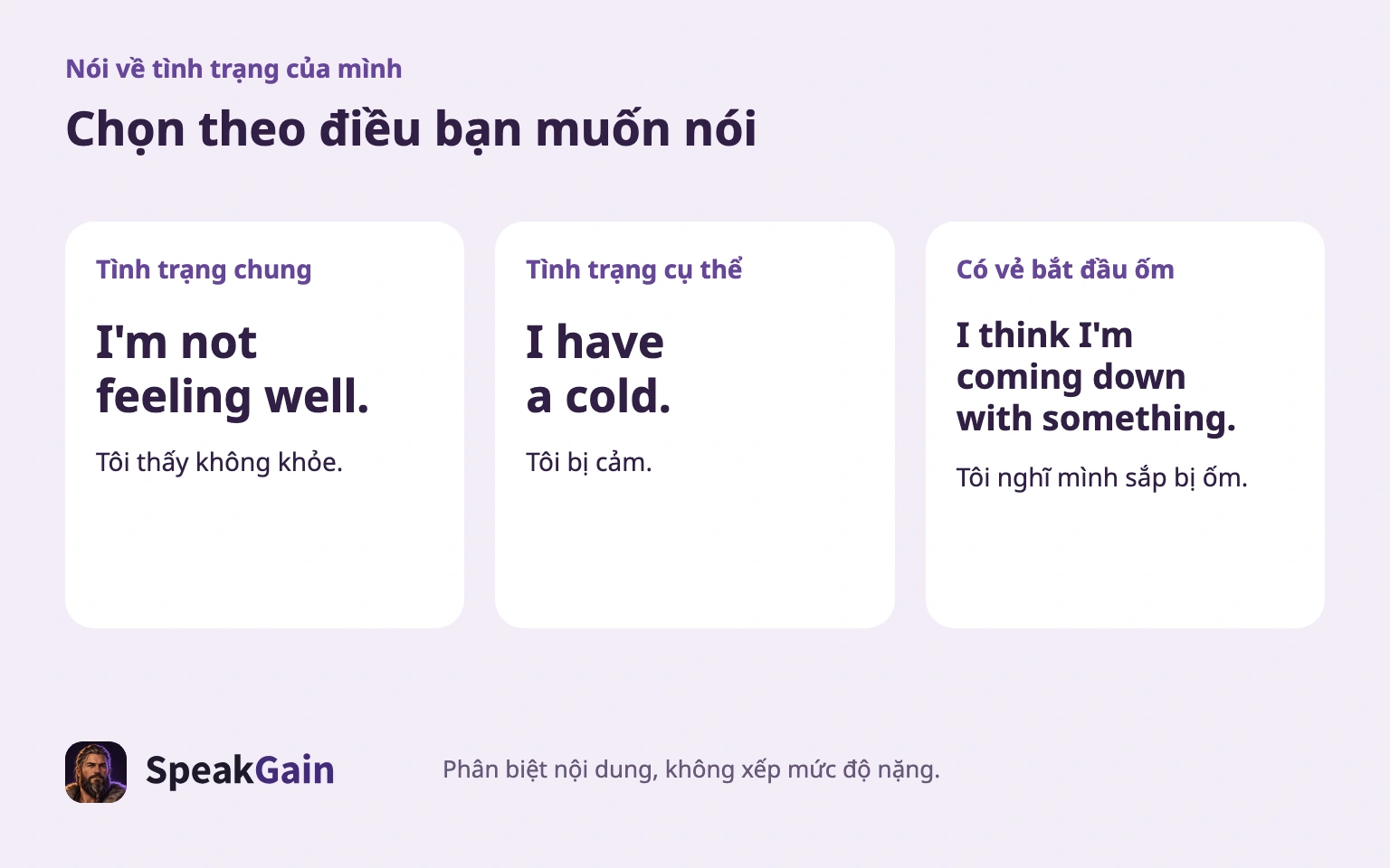Chọn nội dung muốn báo, không xếp độ nặng theo câu.