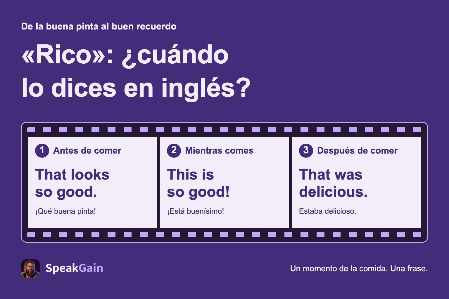 «Rico»: ¿cuándo lo dices en inglés? — Antes de comer / Mientras comes / Después de comer