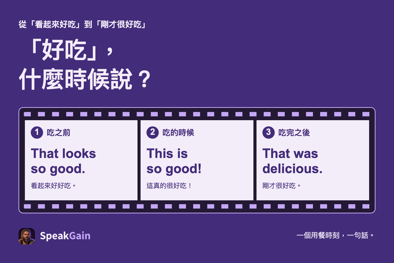 「好吃」，什麼時候說？ — 吃之前 / 吃的時候 / 吃完之後