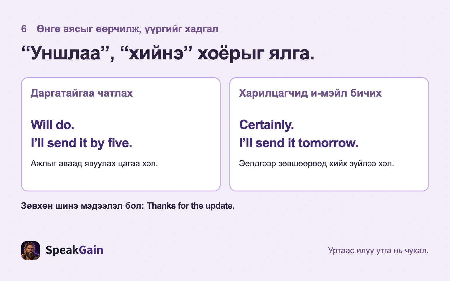 Даргатай чатлах болон харилцагчид и-мэйл бичихэд хийх ажлаа тодорхой хэлэх зураг