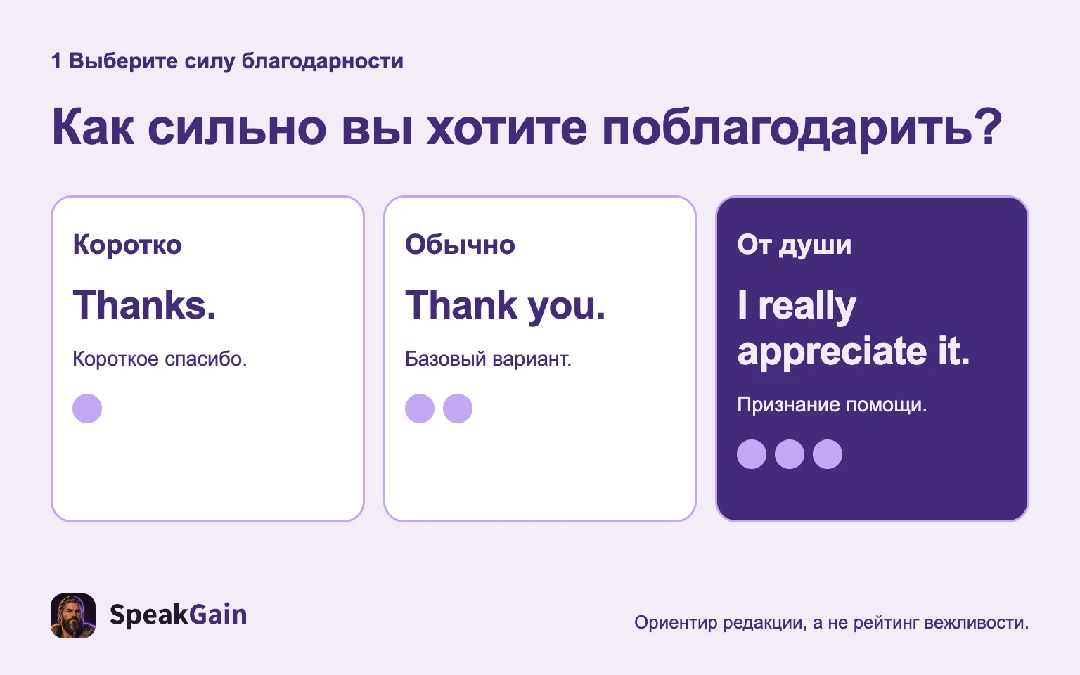 Сила благодарности и вежливость не образуют одну шкалу: учитывайте отношения.