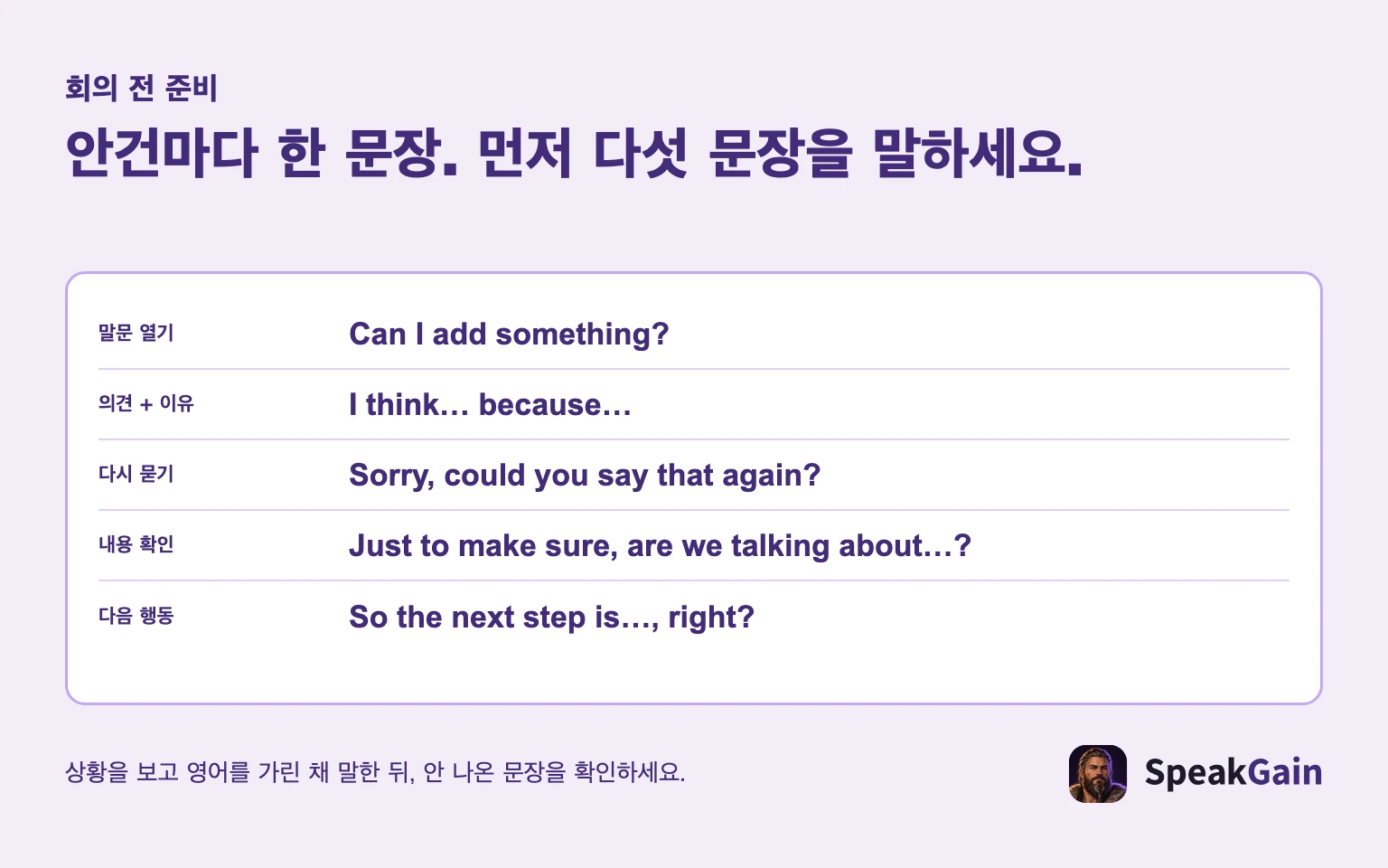 안건마다 한 문장, 다섯 문장은 편집부의 준비 목표입니다.