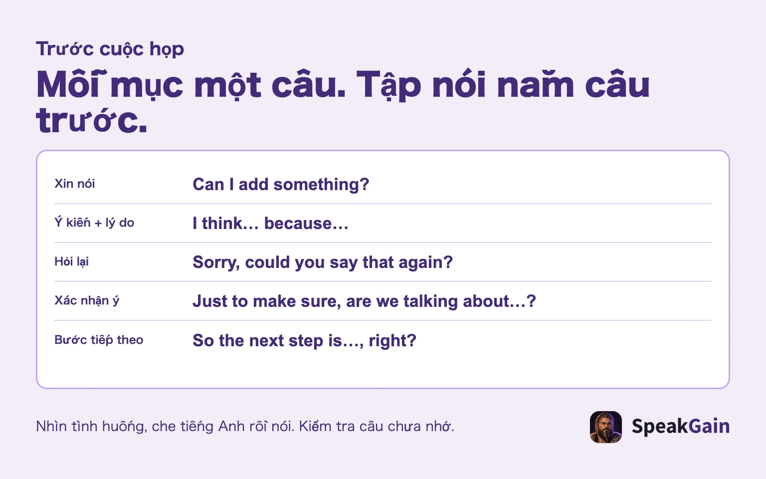 Một câu cho mỗi mục và năm câu làm mục tiêu chuẩn bị của ban biên tập.