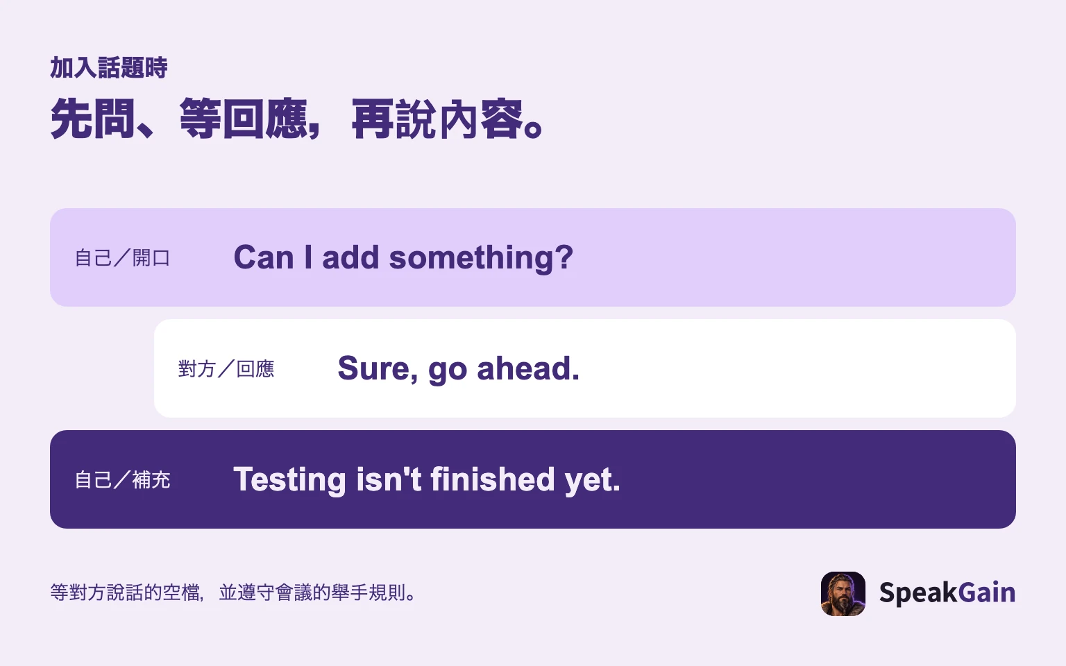 先問能否加入,等回應,再補充內容。