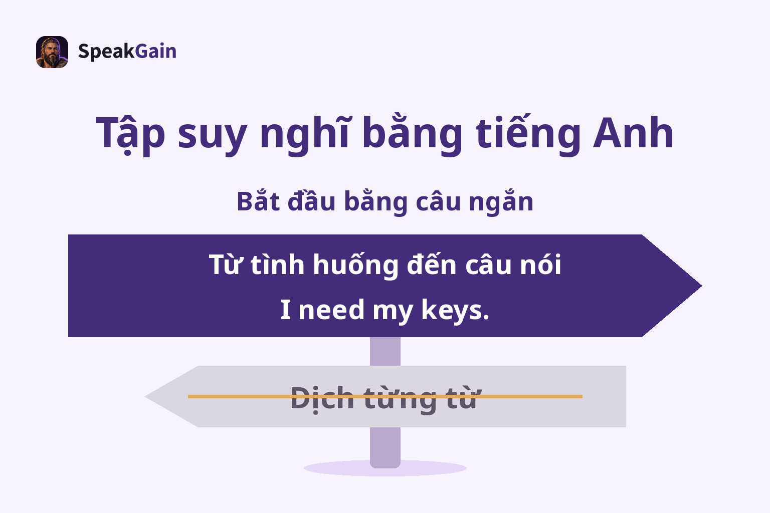 Biển chỉ đường ở giữa: từ tình huống nói một câu chỉ sang phải, dịch từng từ chỉ sang trái và bị gạch bỏ