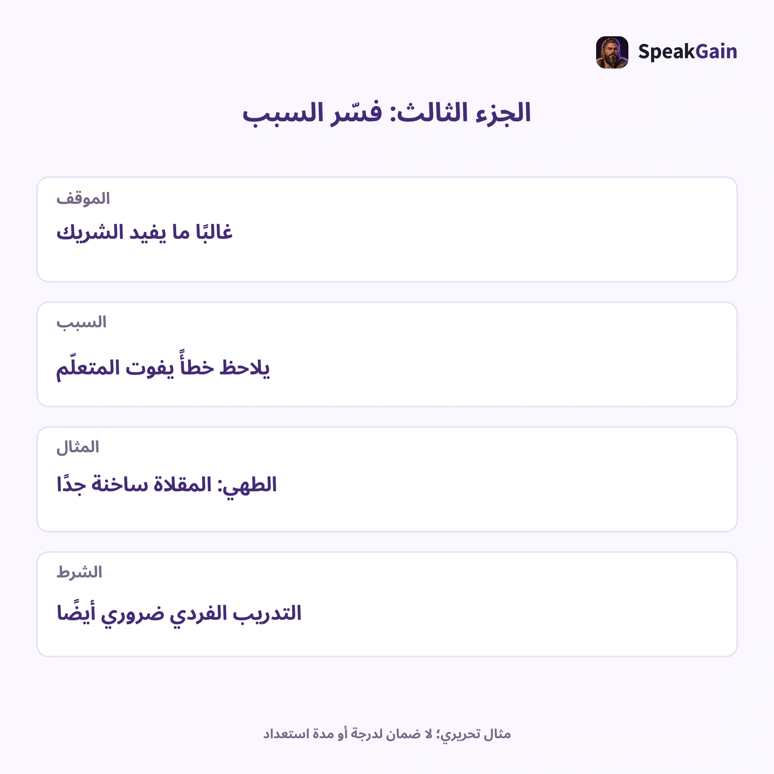 المثال يشرح السبب. عدد الخطوات واستعمال However ليسا شرطين رسميين للدرجة.