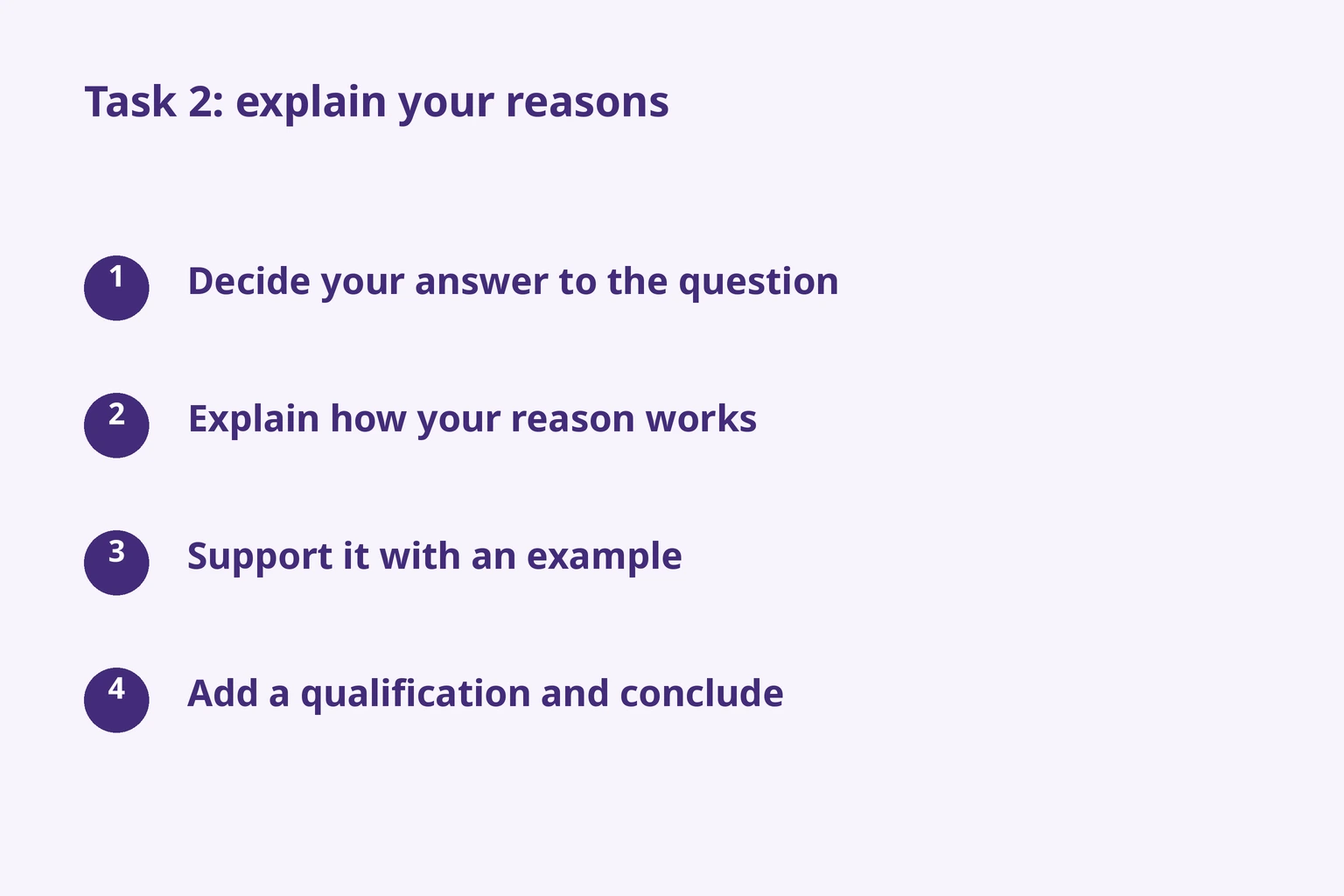 Task 2: explain your reasons