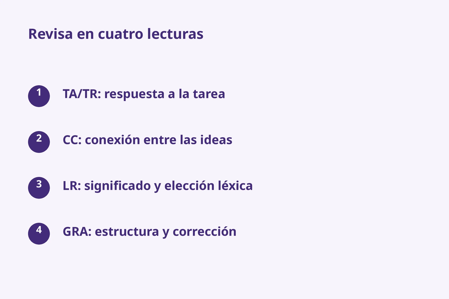 Revisa en cuatro lecturas
