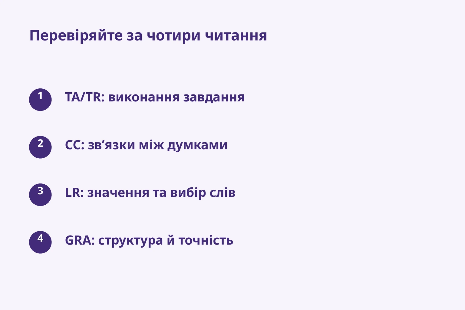 Перевіряйте за чотири читання