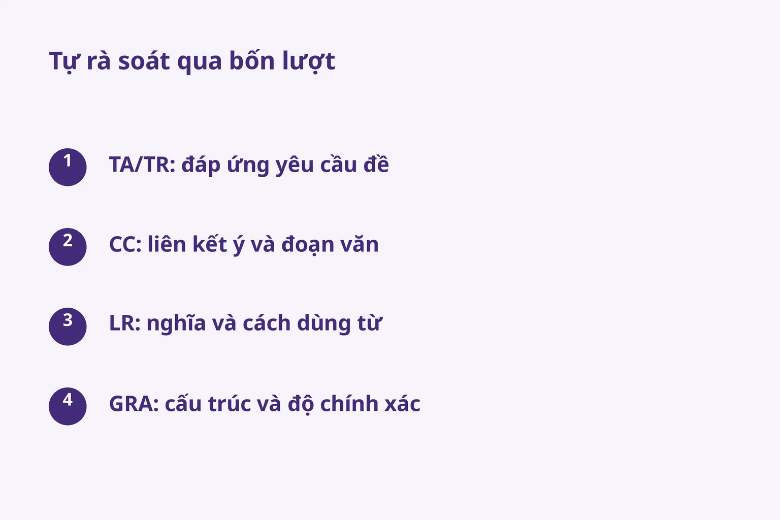 Tự rà soát qua bốn lượt