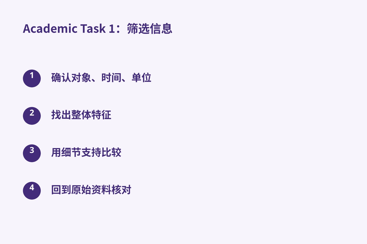 Academic Task 1：筛选信息
