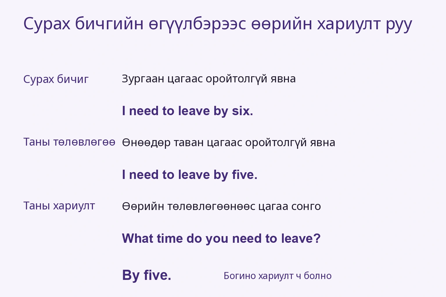 six-ийг five болгож, дараа нь өөрийн төлөвлөгөөнөөс цаг сонгон хариулна.