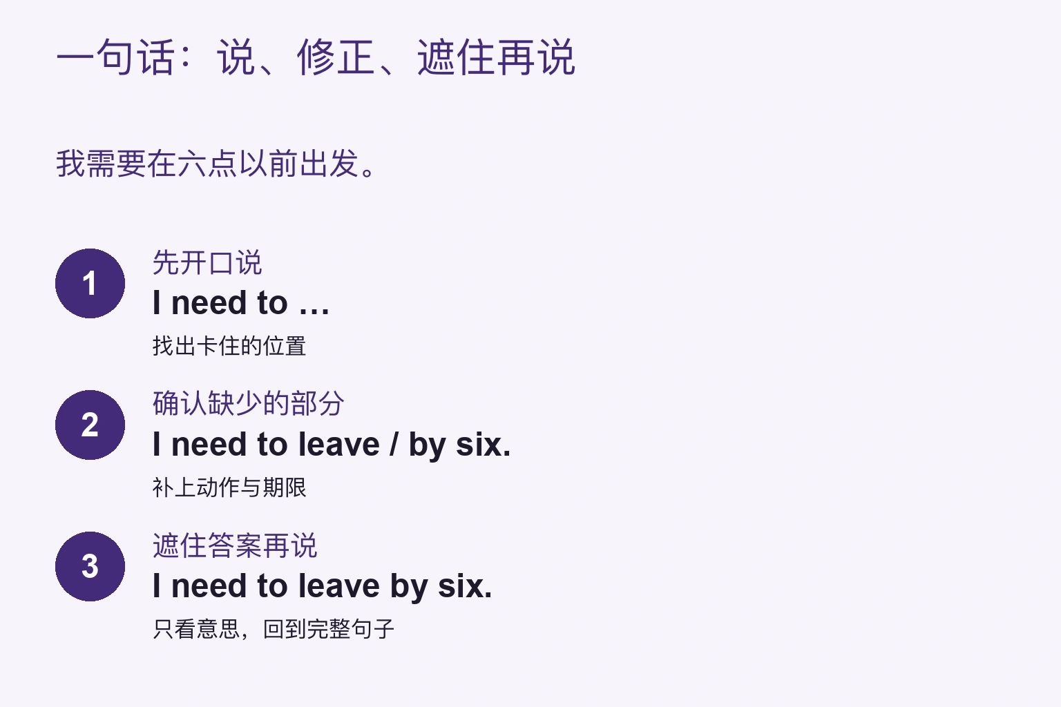 先说,找出卡住的地方,确认后遮住答案再说。