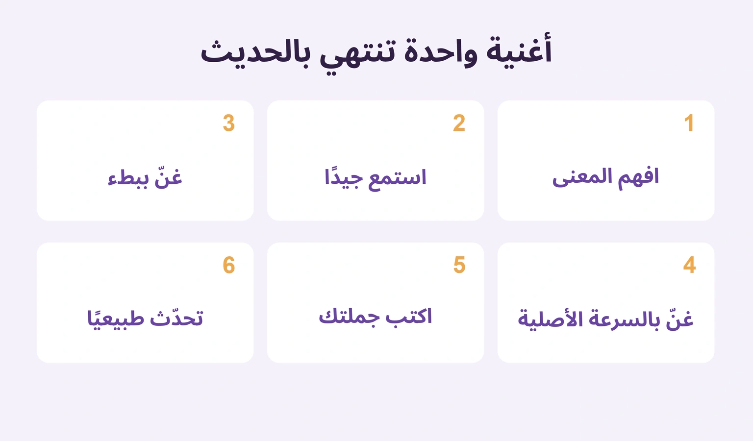 ست مراحل من المعنى والصوت إلى الغناء والكتابة والحديث