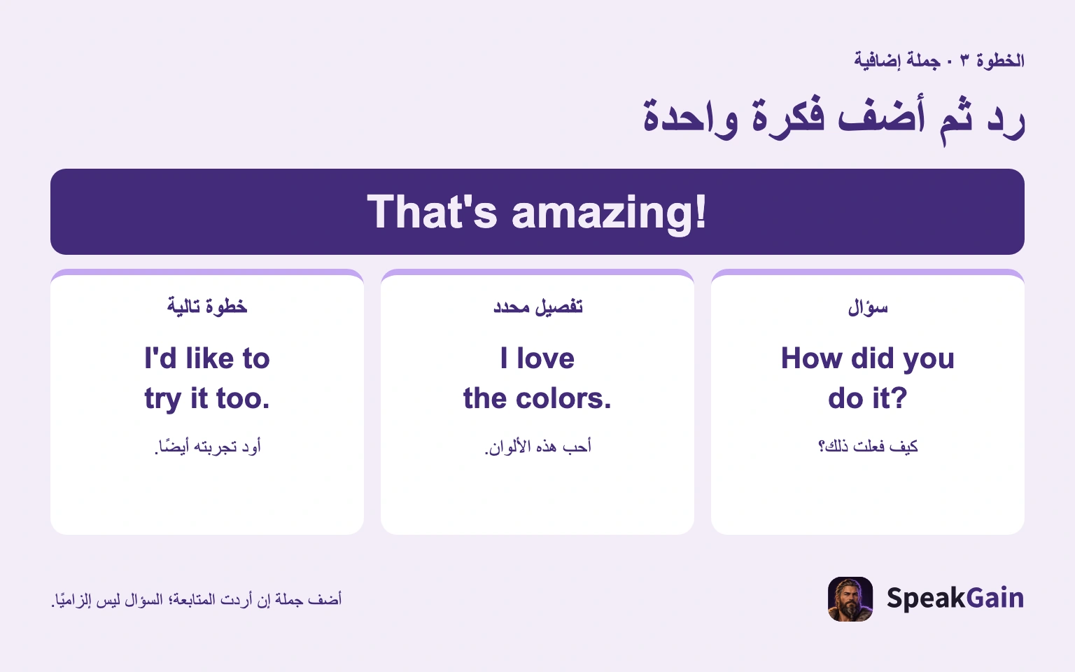رد ثم أضف فكرة واحدة