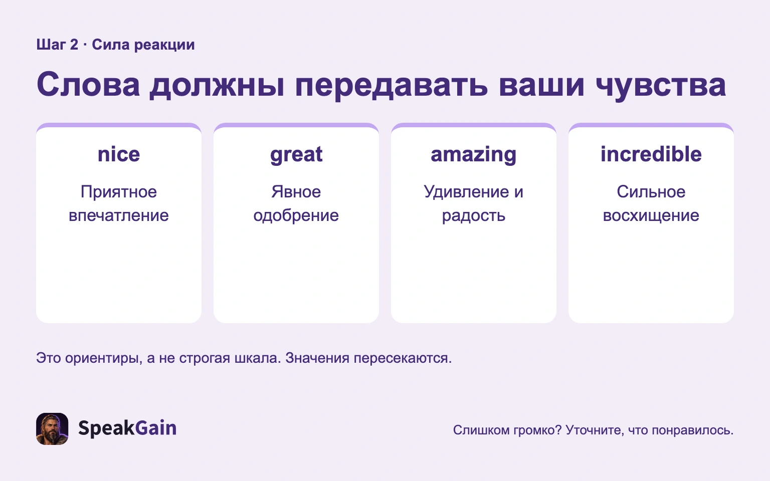Слова должны передавать ваши чувства