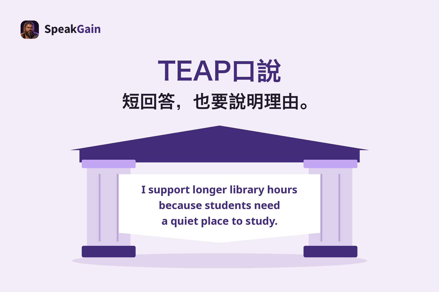 大學風入口門上掛著簡短英文回答